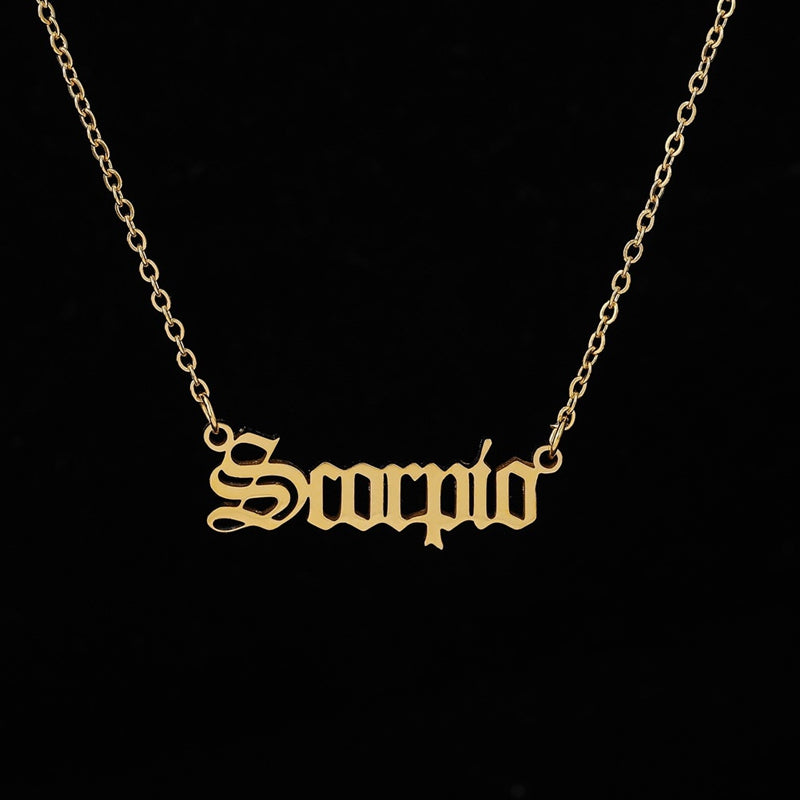 12 Zodiac Letter Constellations Pendants Necklace