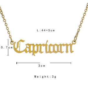 12 Zodiac Letter Constellations Pendants Necklace