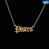 12 Zodiac Letter Constellations Pendants Necklace