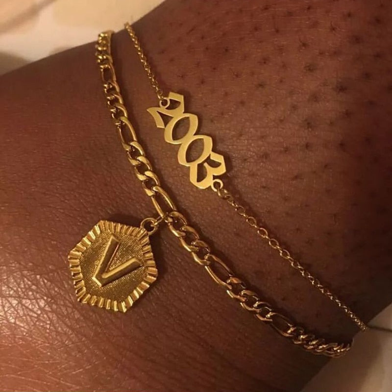 Anklet For Women A-Z Initial Letter