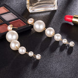 Trendy Elegant Created Big Simulated Pearl Long Earrings Pearls String Statement Drop Earrings For Wedding Party
